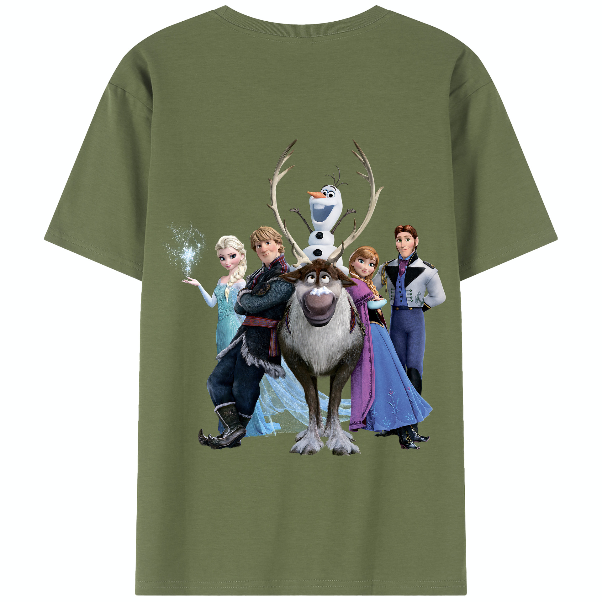 （画像用） アナと雪の女王 アンナ エルサ Frozen Anna Elsa 綿100％半袖Tシャツ（背面プリント）